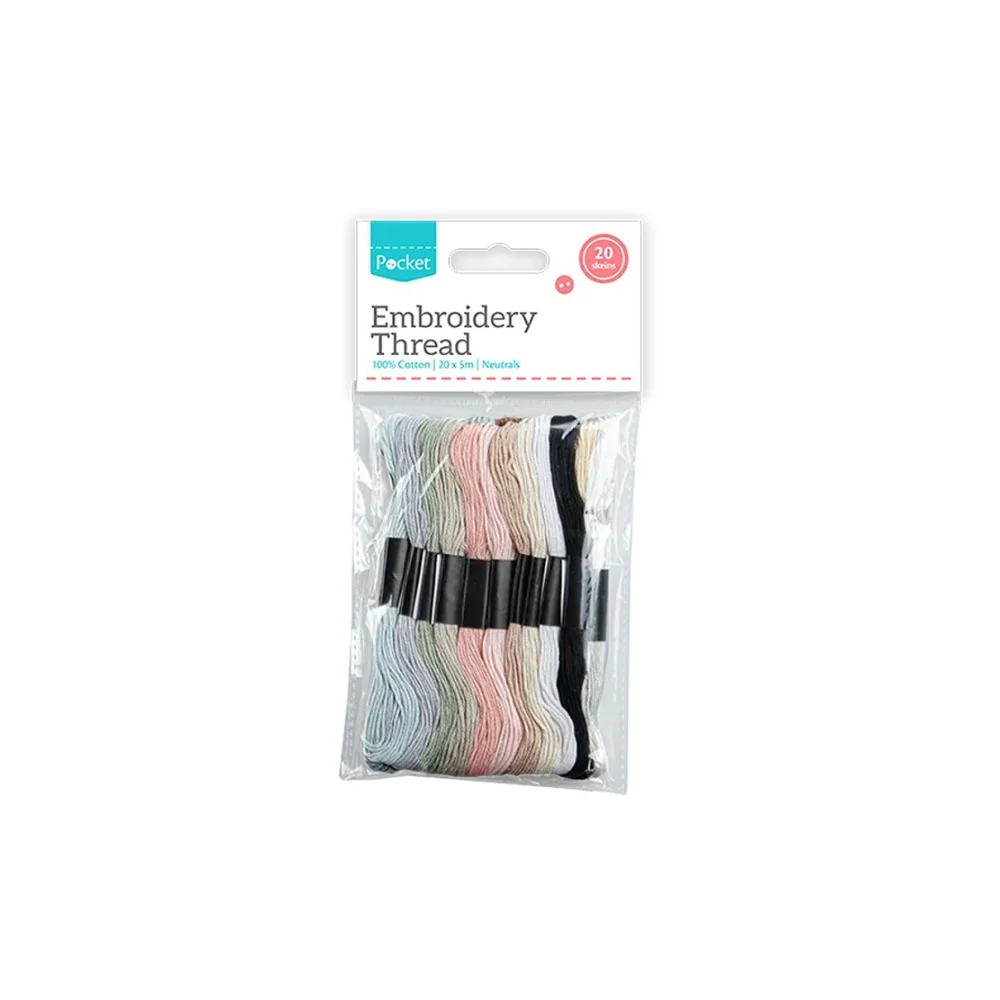 100% Cotton Embroidery Thread Pack of 20 | Assorted Colours, 5m Skeins - Image 4