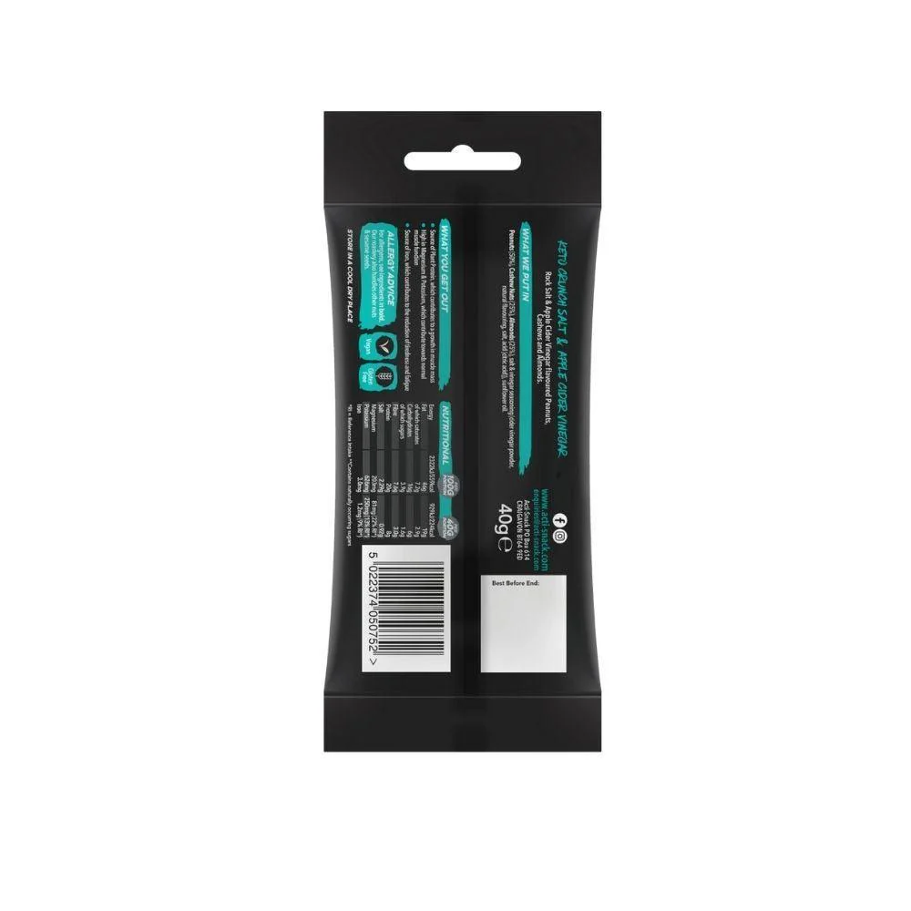 Acti-Snack Keto Crunch Salt And Apple Cider Vinegar | 40g - Image 2