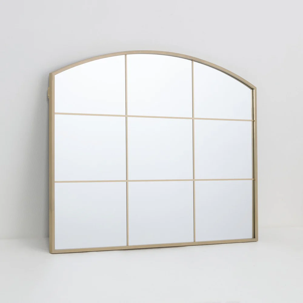 Arch Top Aluminium Framed Mirror | Brass Finish, 60 x 80 cm - Image 2
