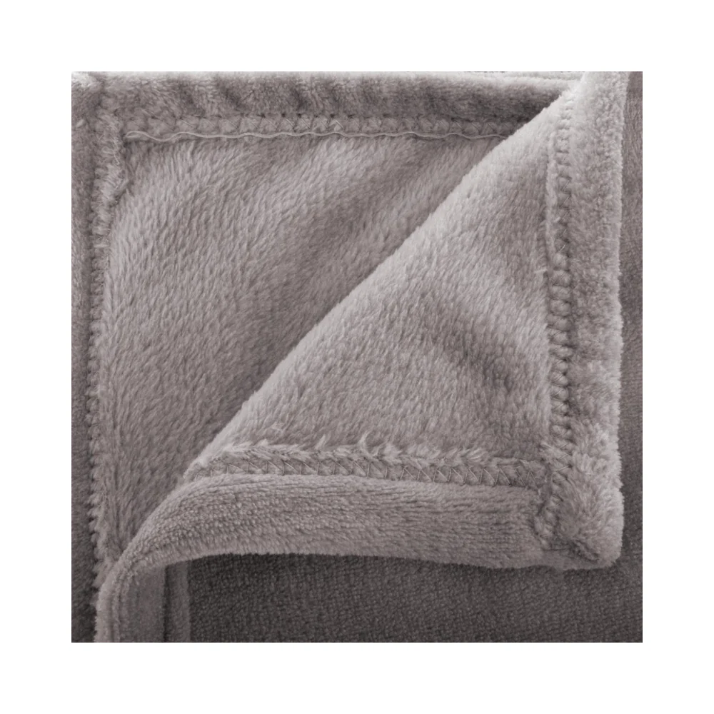 Atmosphera Grey Plaid Velvety Plush Throw Blanket | 125 x 150cm - Image 4