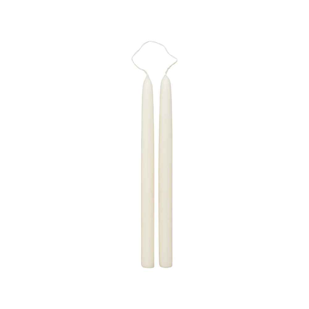 Atmosphera Tapered Dinner Candles | Pack of 2, Ivory, Connected Twin