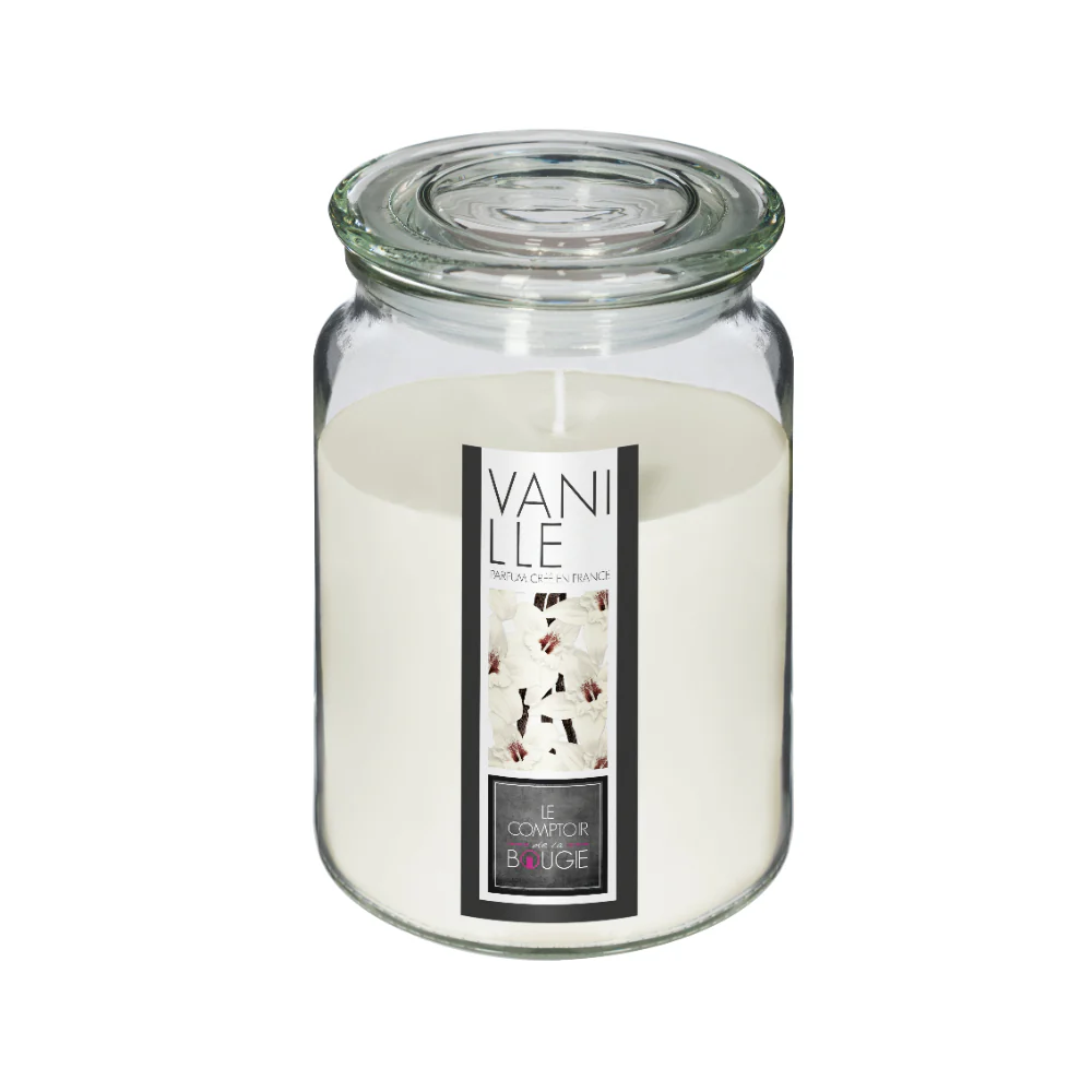 Atmosphera Vanilla Scented Glass Jar Candle with Lid | 510g - Image 2