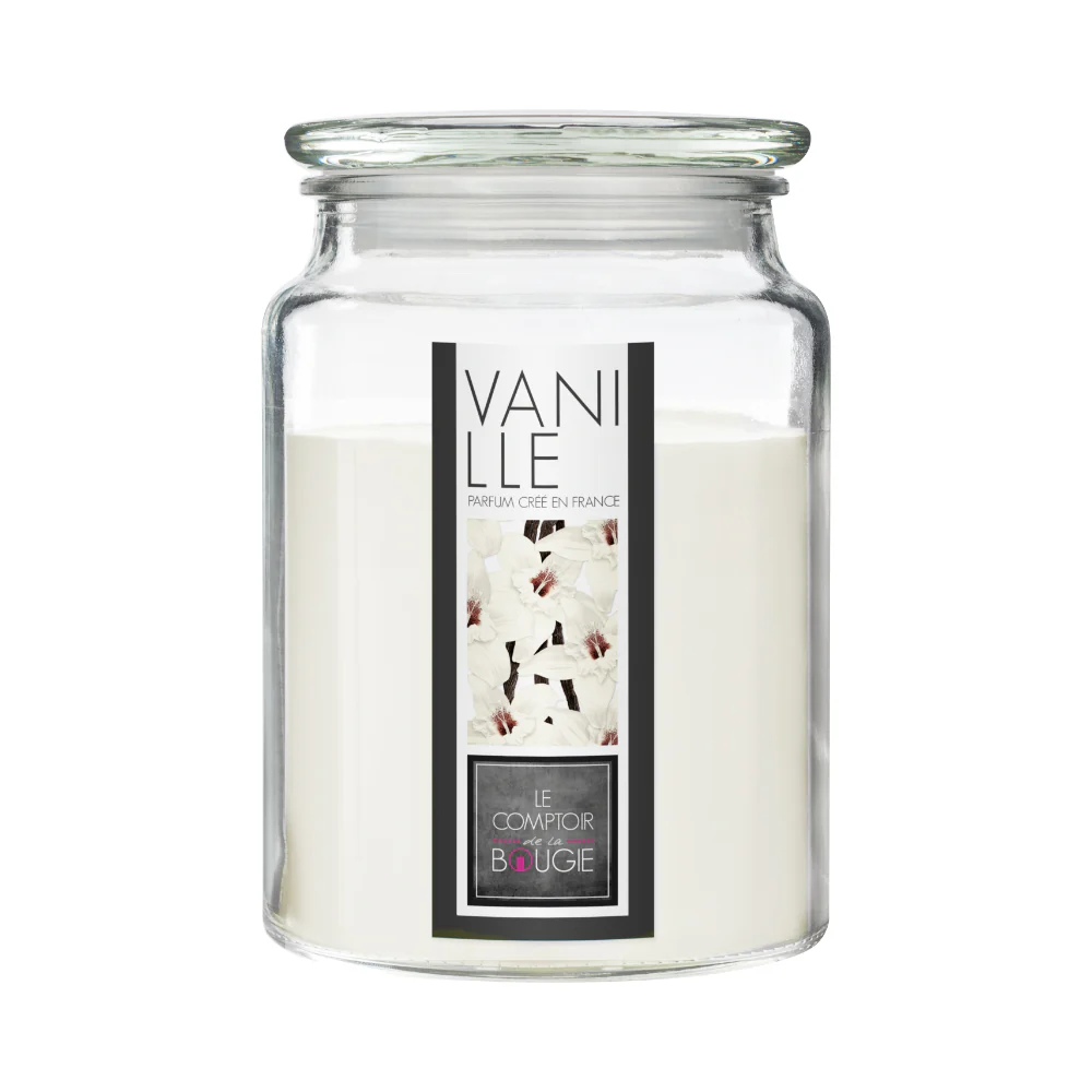 Atmosphera Vanilla Scented Glass Jar Candle with Lid | 510g - Image 3