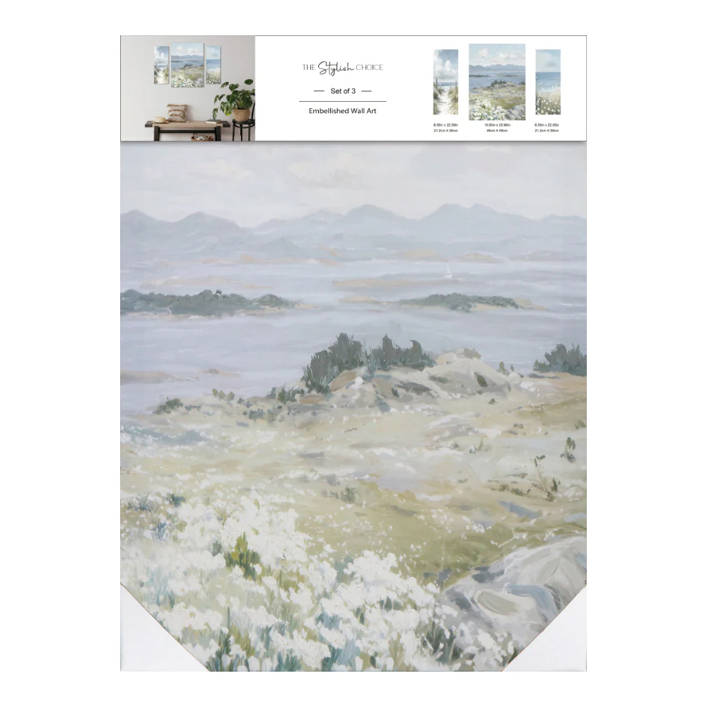Beach View Coastal Canvas Wall Art Set | Assorted Designs, Set of 3 - Image 2