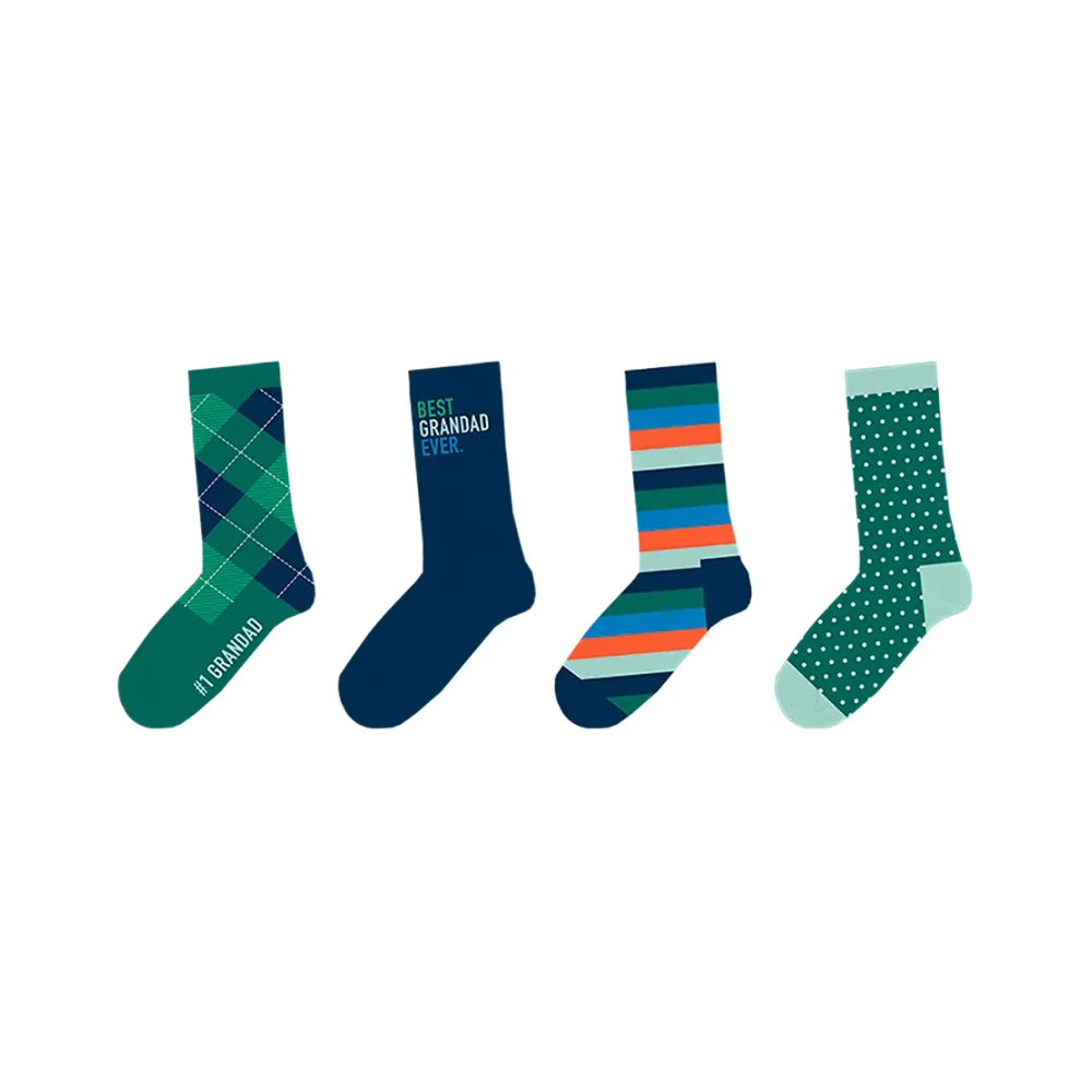 Best Dad Best Grandad Socks Gift Set | Pack of 4, Assorted Designs, UK 7–12 - Image 2