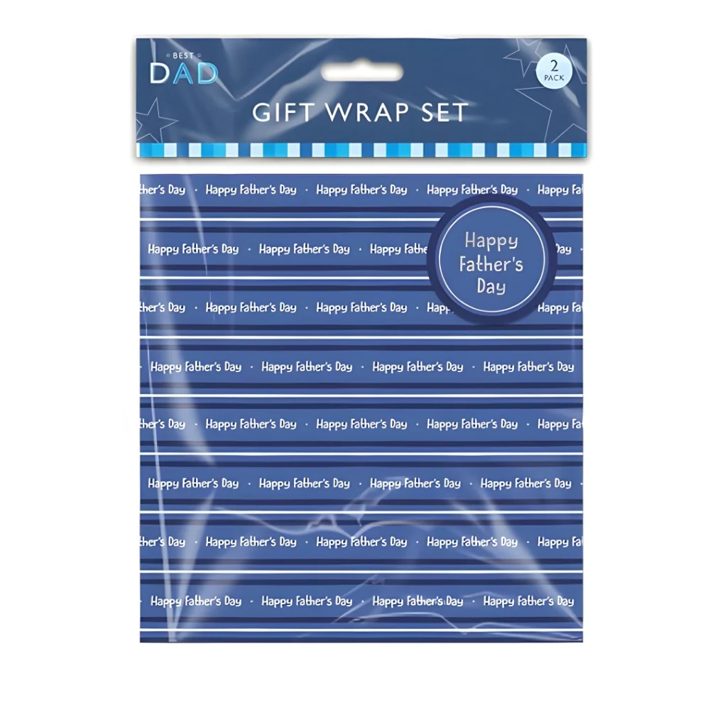 Best Dad Father's Day Gift Wrap Pack | Blue | 2 Sheets