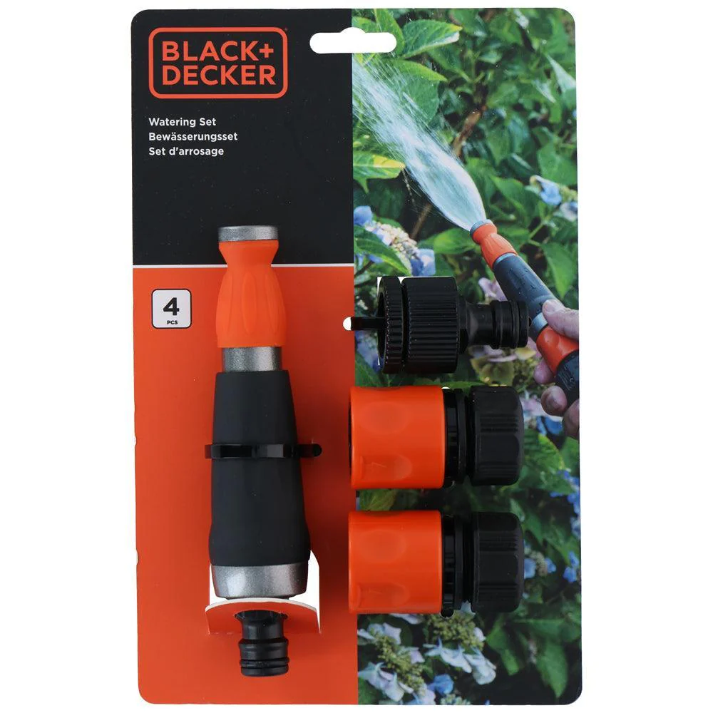 Black + Decker Garden Hose with Couplings | 4 Piece Set