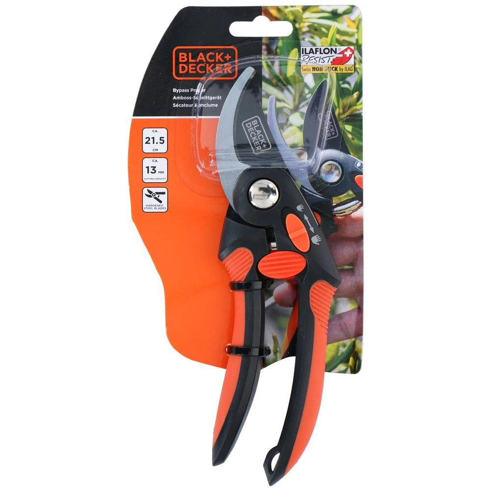Black + Decker Non Stick Bypass Pruner | 21cm