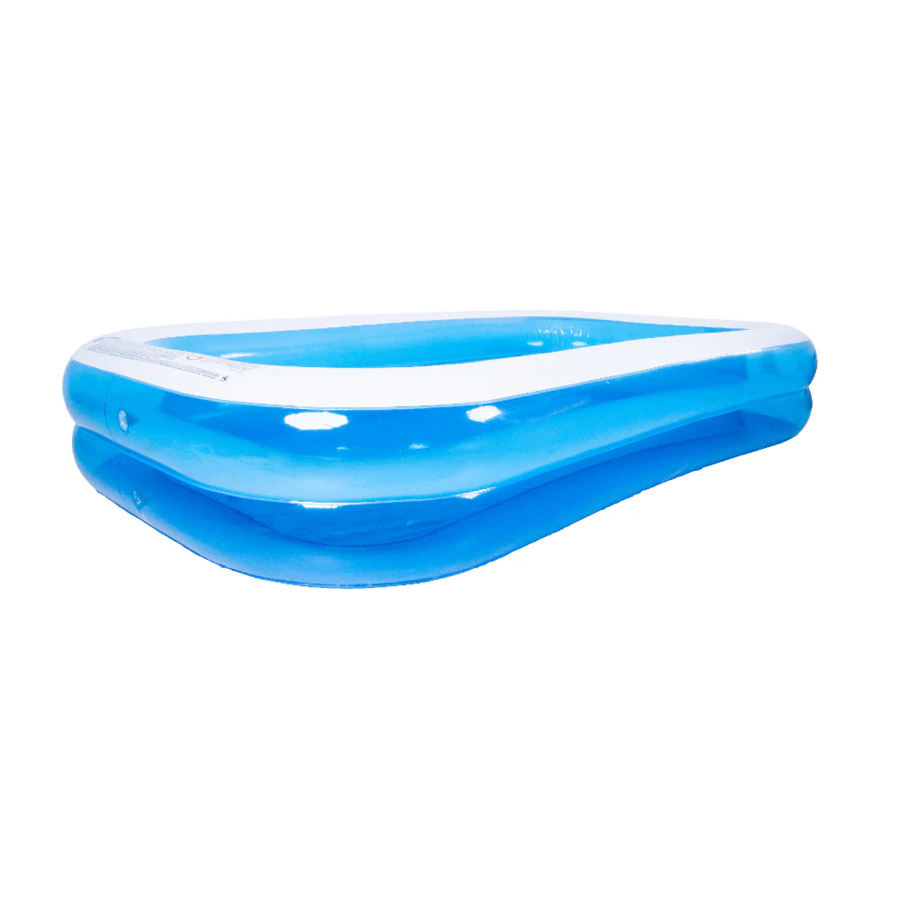 Blue Rectangular Inflatable Family Pool | 305 x 183cm, Cushioned Sidewalls - Image 5