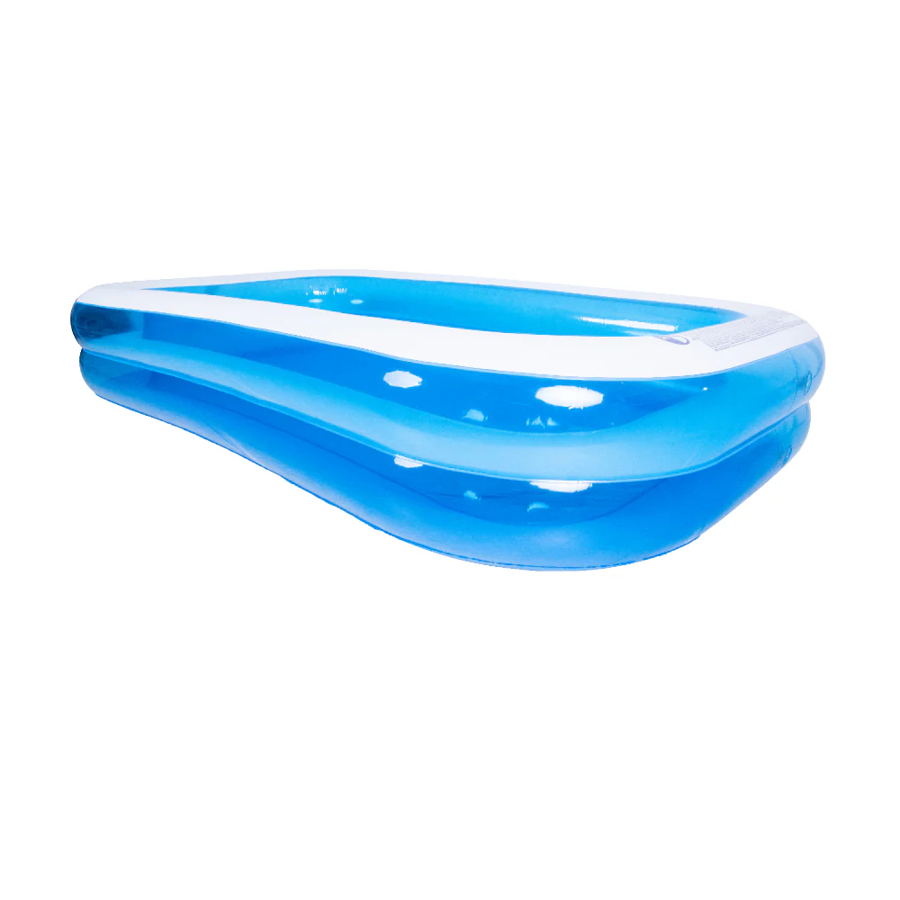 Blue Rectangular Inflatable Family Pool | 305 x 183cm, Cushioned Sidewalls - Image 6
