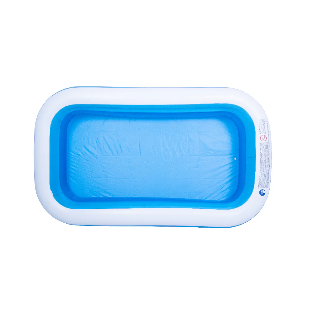 Blue Rectangular Inflatable Family Pool | 305 x 183cm, Cushioned Sidewalls - Image 7
