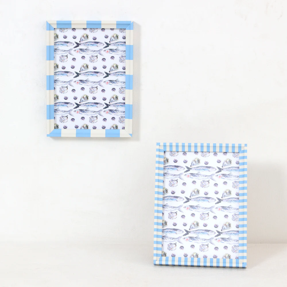 Blue Stripe Coastal Frame Set of 2 | 5 x 7in, Assorted Designs - Image 2