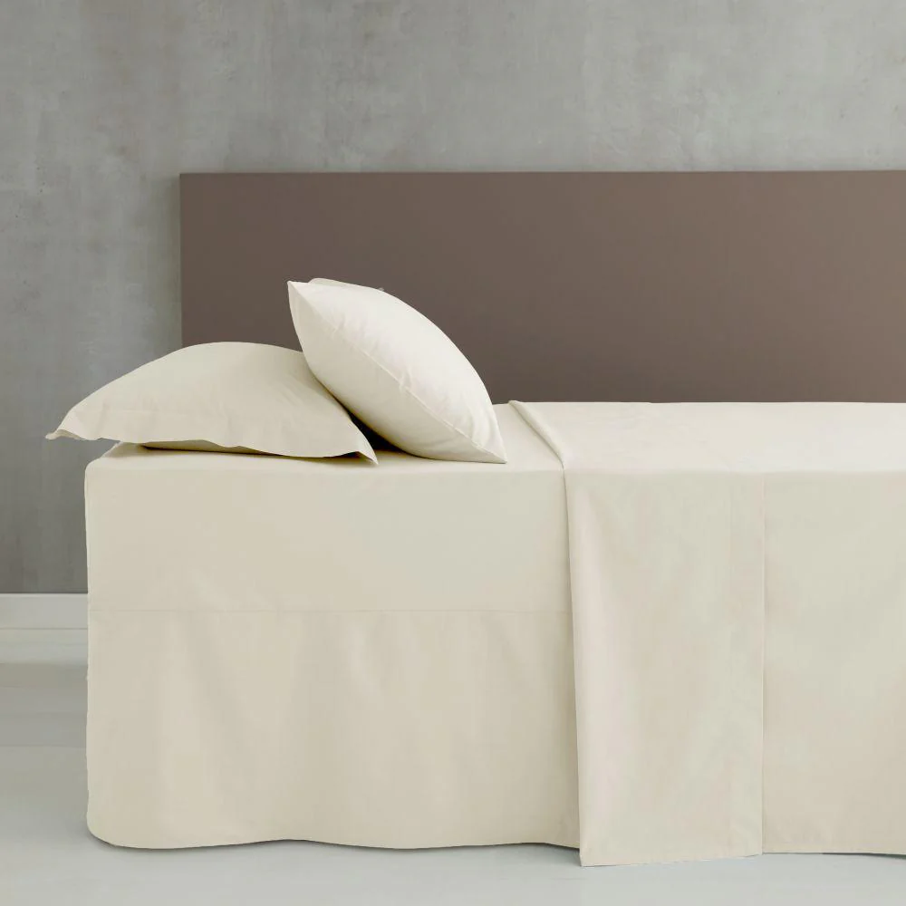 Catherine Lansfield Easy Iron Percale Combed Single Fitted Sheet Cream - Image 2