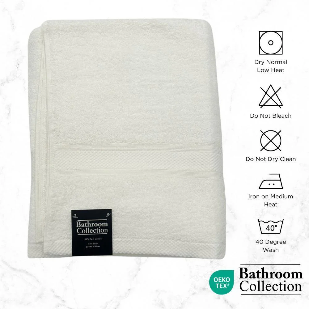 Classic Cotton Bath Sheet | 100% Cotton & Ultra Absorbent | Assorted Colours - Image 4