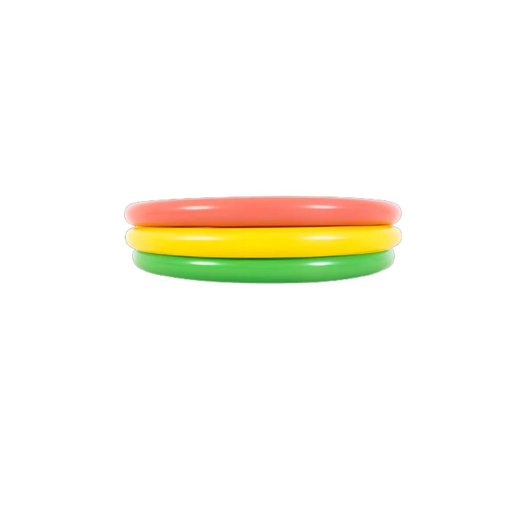 Colourful 3-Ring Inflatable Paddling Pool | Multicolour, Cushioned Base - Image 3