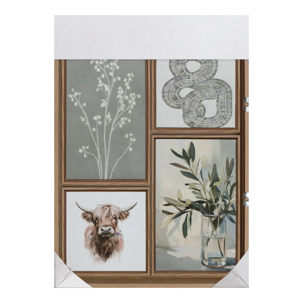 Country Green Assorted Framed Canvas Wall Art Set | Set of 5 - Image 3