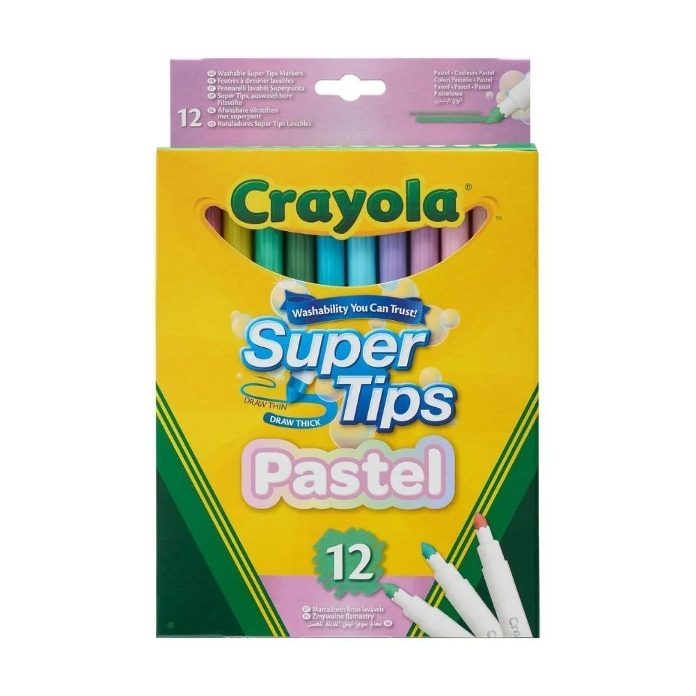 Crayola Supertips Washable Markers | Pastel | Pack of 12