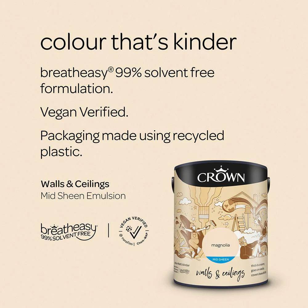 Crown Breatheasy  Mid sheen Emulsion Paint | Magnolia - Image 7