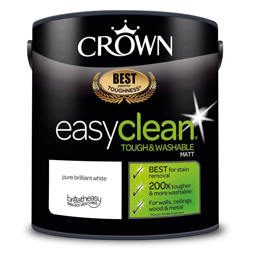 Crown Easyclean Matt Emulsion Paint | Pure Brilliant White - Image 4