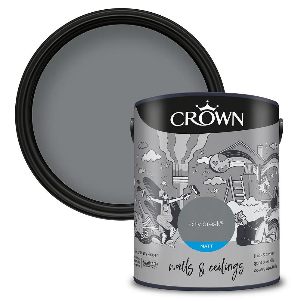 Crown Walls & Ceilings Matt Emulsion Paint | City Break