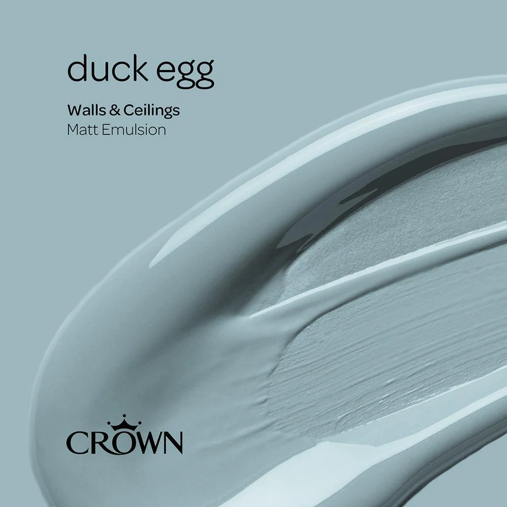 Crown Walls & Ceilings Matt Emulsion Paint | Duck Egg | 40ml Tester - Image 7