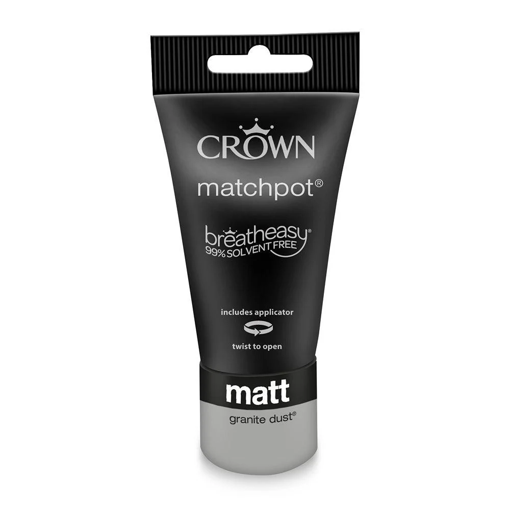 Crown Walls & Ceilings Matt Emulsion Paint | Granite dust | 40ml Tester - Image 3