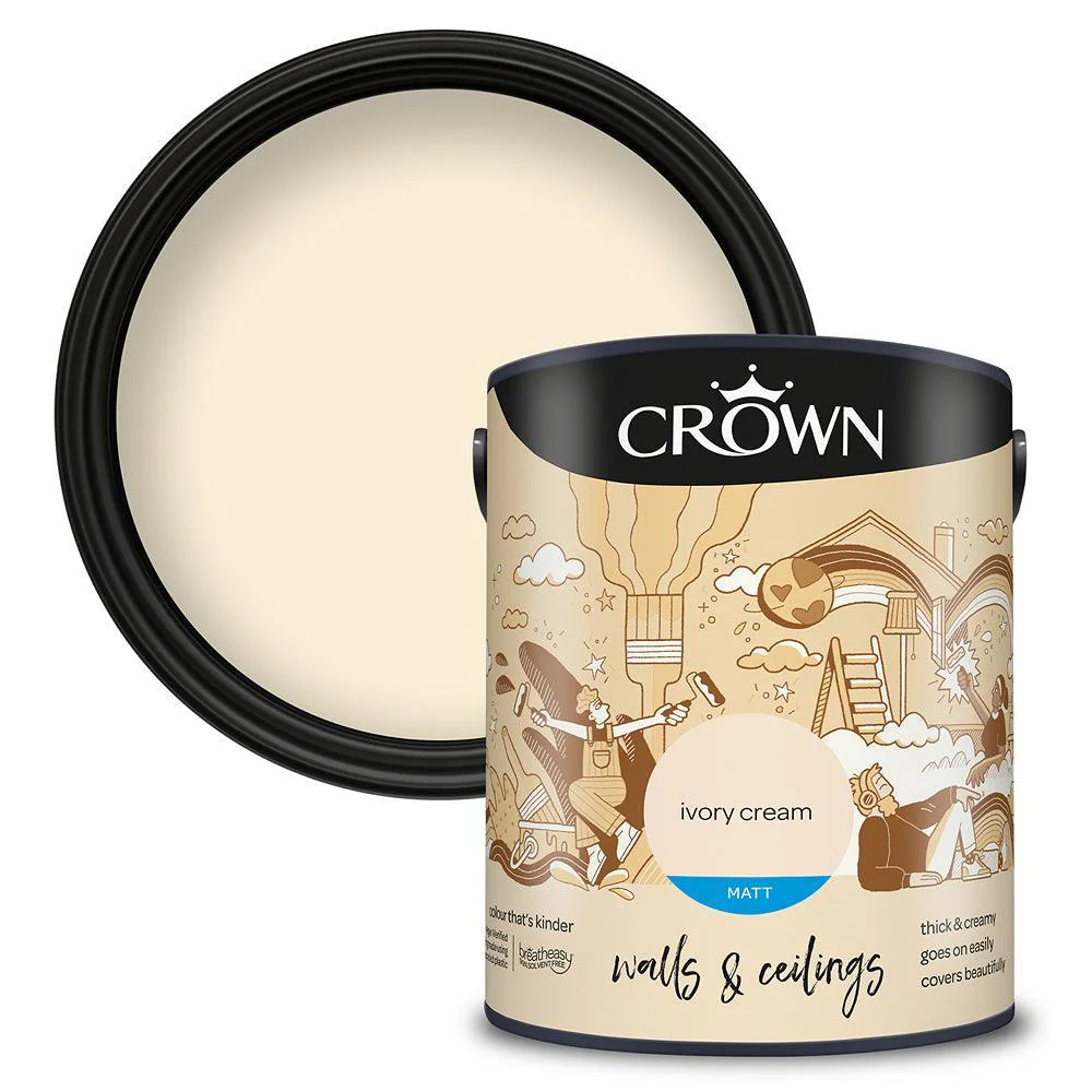 Crown Walls & Ceilings Matt Emulsion Paint | Ivory Cream
