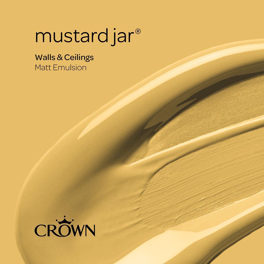 Crown Walls & Ceilings Matt Emulsion Paint | Mustard Jar | 40ml Tester - Image 7