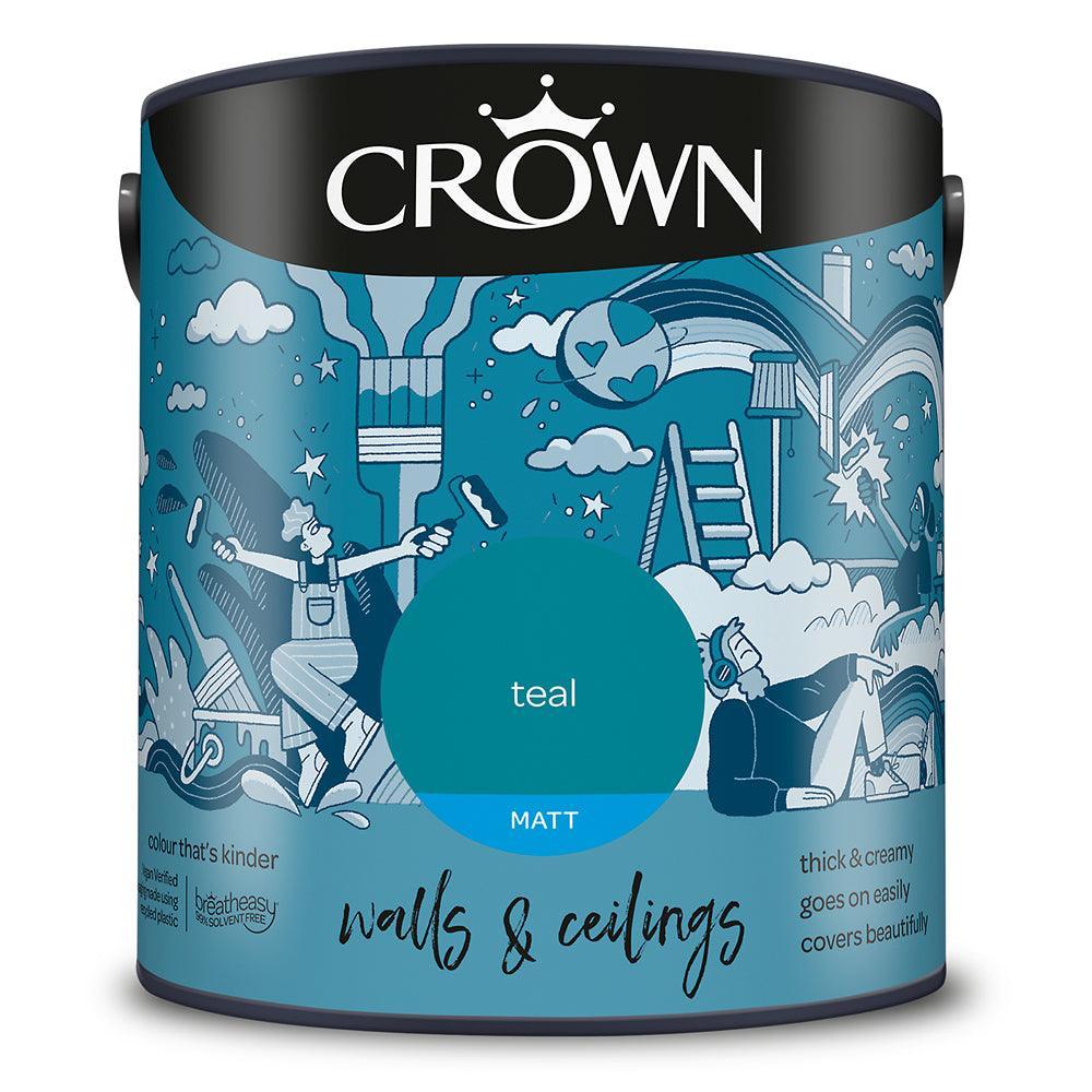 Crown Walls & Ceilings Matt Emulsion Paint | Teal - Image 3