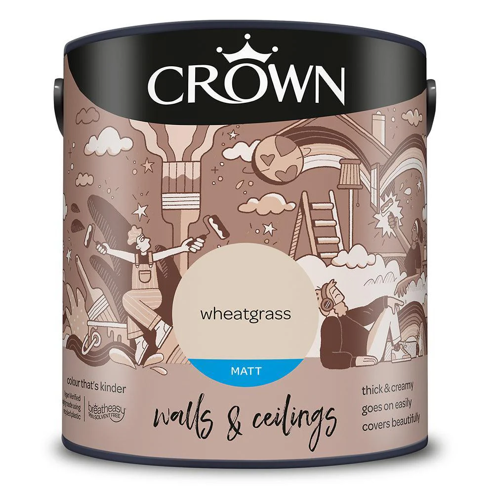 Crown Walls & Ceilings Matt Emulsion Paint | Wheatgrass - Image 3