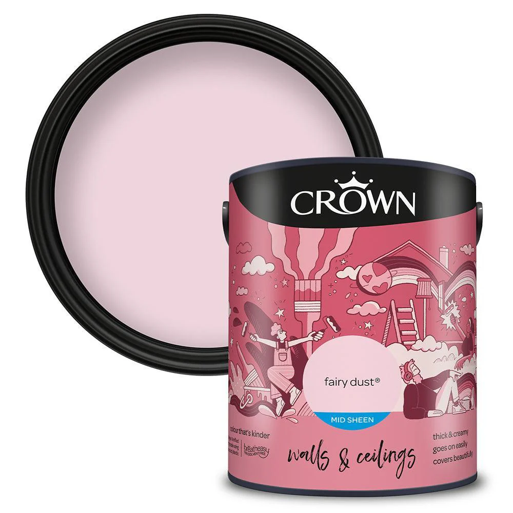 Crown Walls & Ceilings Mid Sheen Emulsion Paint | Fairy Dust
