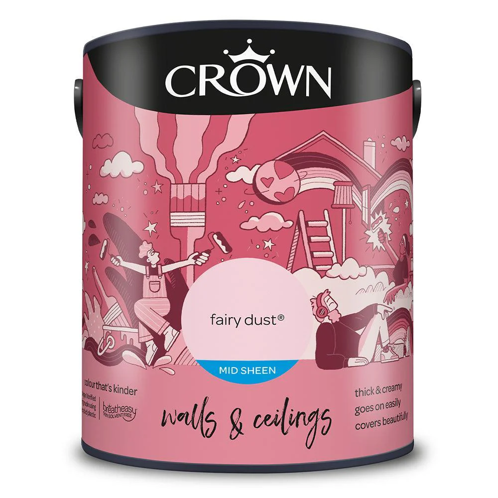 Crown Walls & Ceilings Mid Sheen Emulsion Paint | Fairy Dust - Image 3