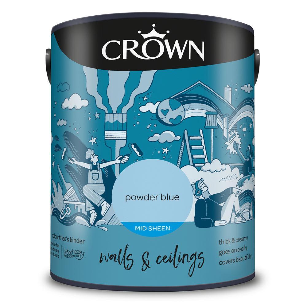 Crown Walls & Ceilings Mid Sheen Emulsion Paint | Powder Blue - Image 3
