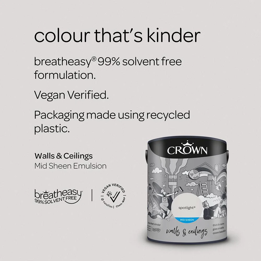 Crown Walls & Ceilings Mid Sheen Emulsion Paint | Spotlight - Image 7