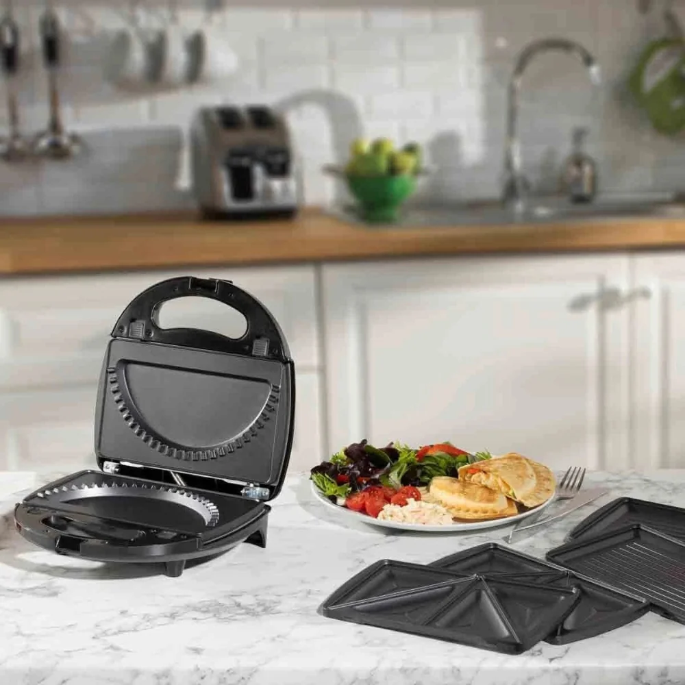Daewoo 3-in-1 Sandwich Maker | Interchangeable Plates, Panini & Crimp - Image 3