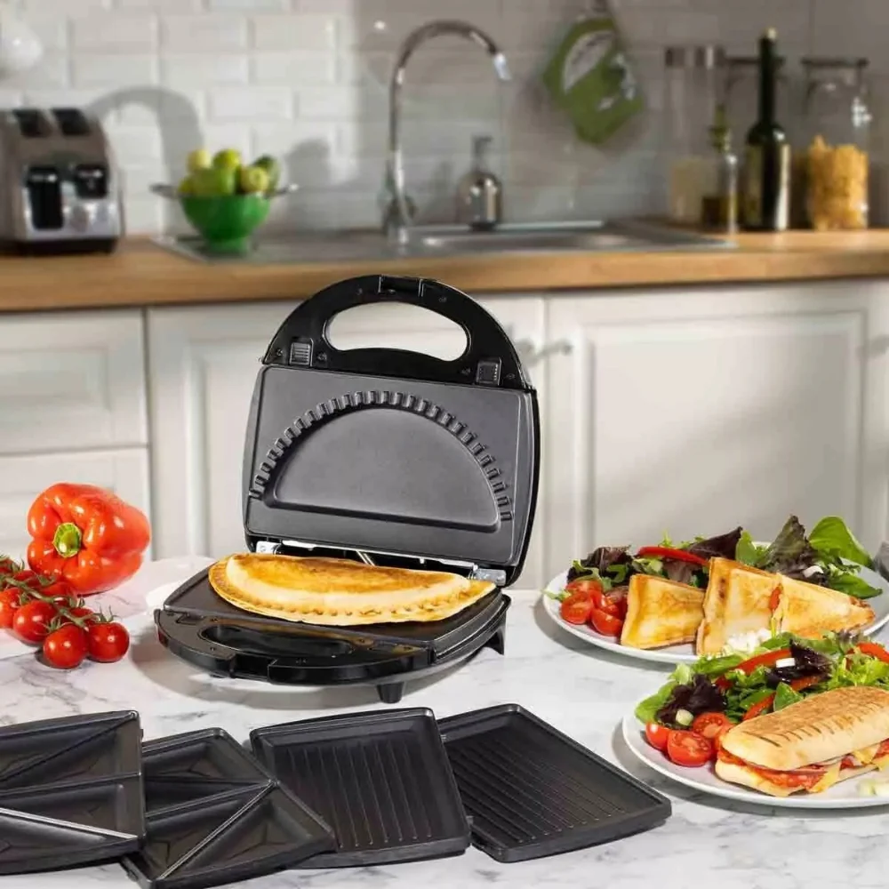 Daewoo 3-in-1 Sandwich Maker | Interchangeable Plates, Panini & Crimp - Image 4