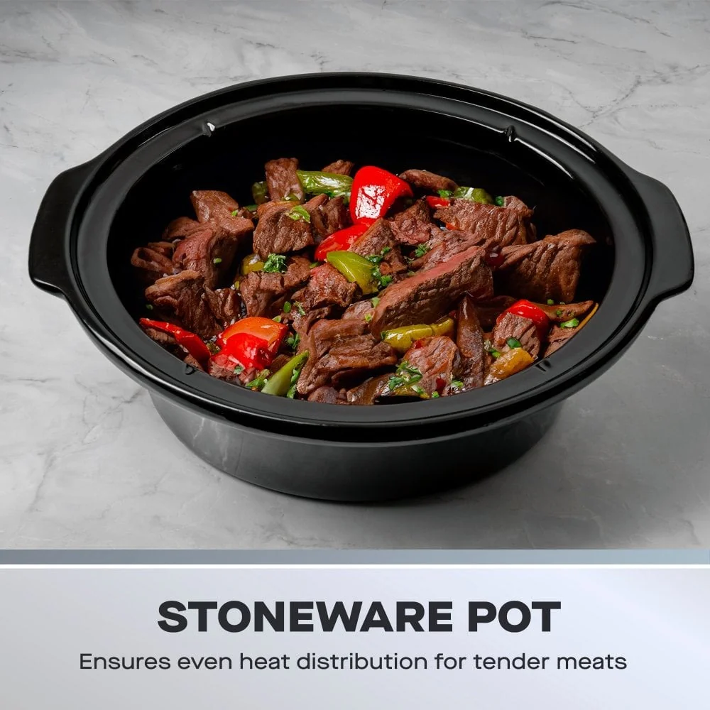 Daewoo 6.5L Stainless Steel Slow Cooker | 3 Heat Settings, Warm Function - Image 3