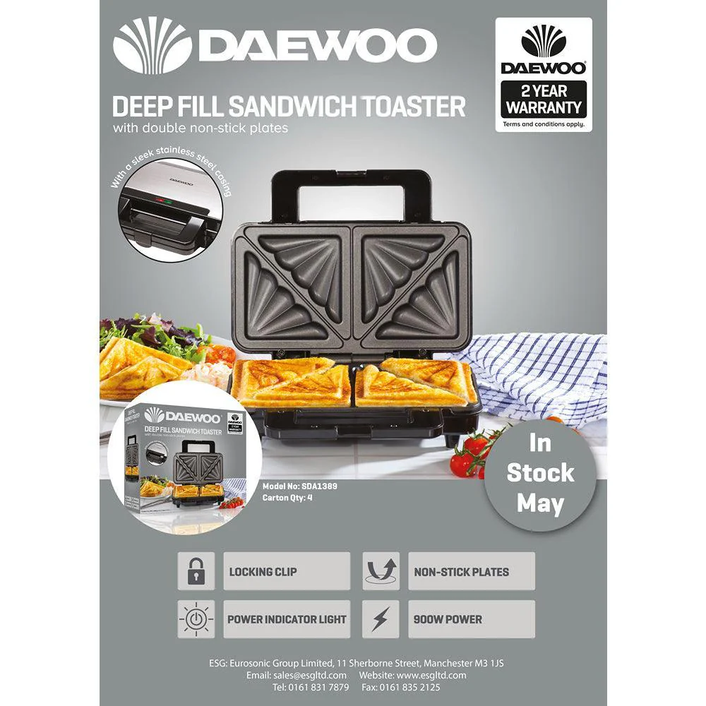 Daewoo Deep Fill Sandwich Maker - Image 9