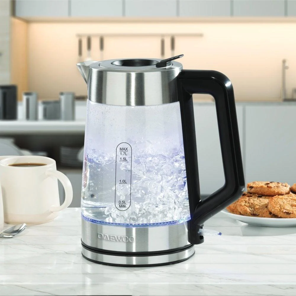 Daewoo Easy Fill LED Illuminating Glass Kettle | 1.7L - Image 2