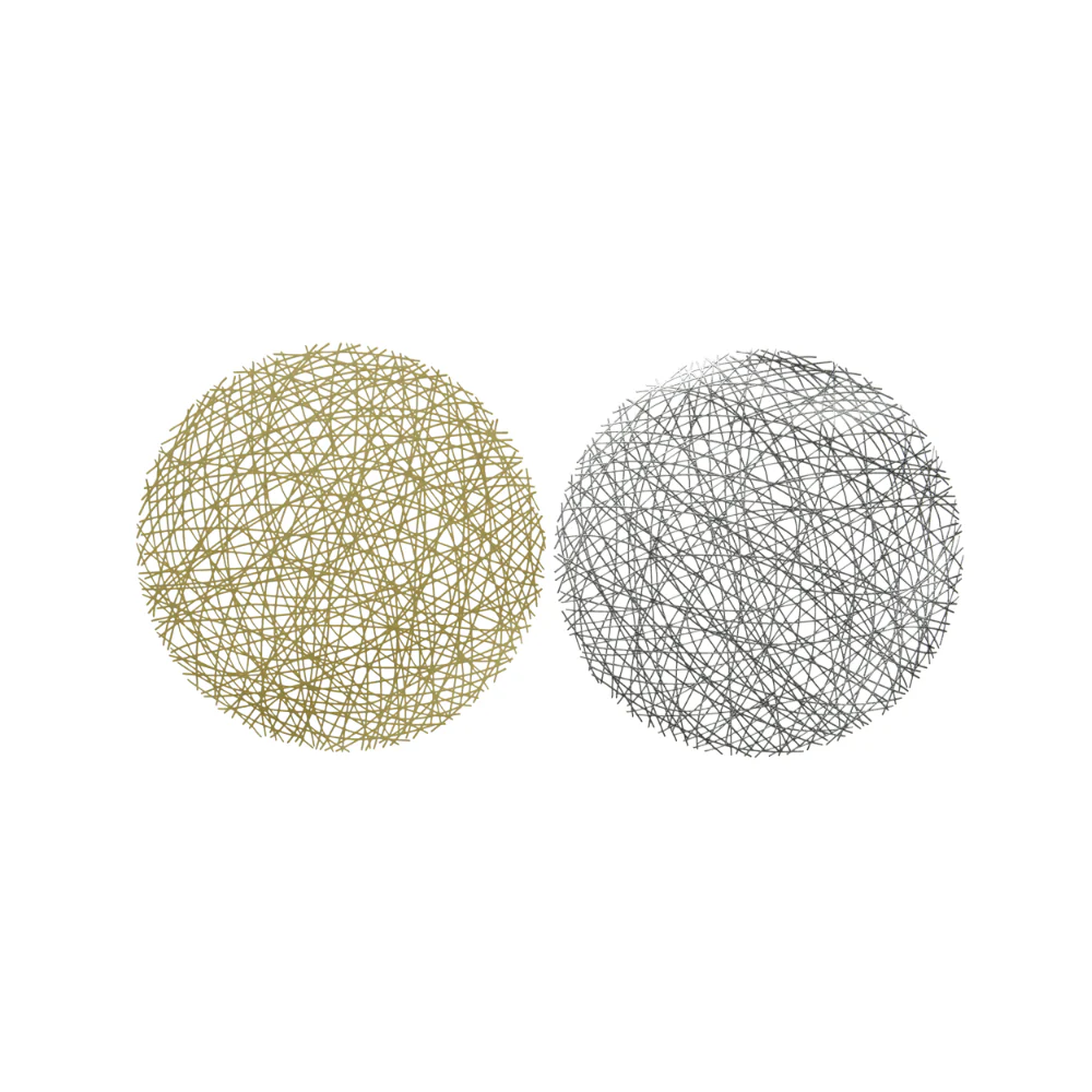 Decoris Metallic Look Round PU Leather Mesh Placemat | Assorted Colours