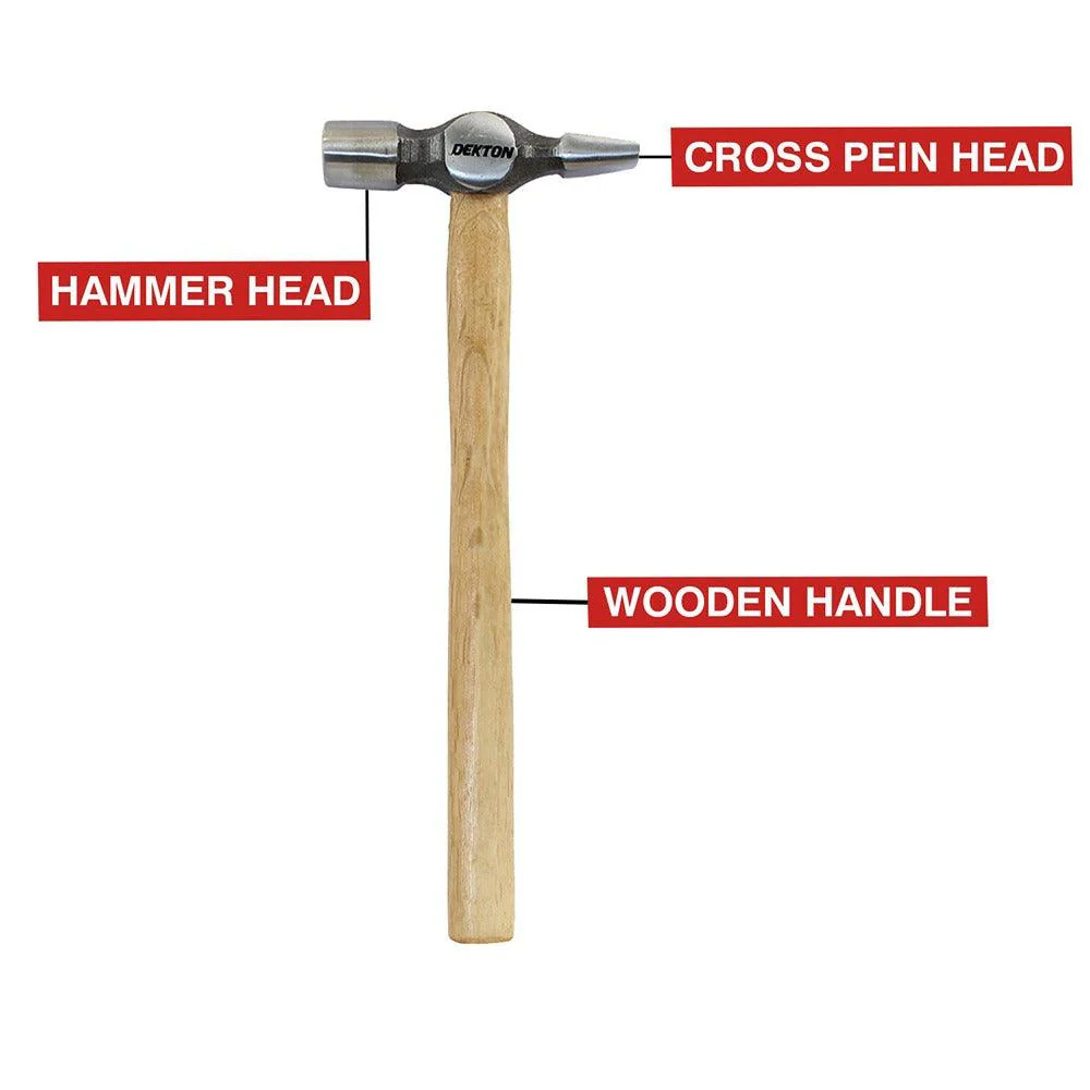 Dekton 20mm Cross Pein Hammer | Dual-Head Design | Wooden Handle - Image 3