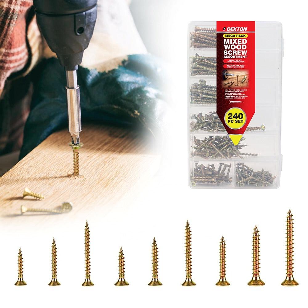Dekton Mixed Wood Screw Assortment | Wide Range of Sizes & Storage Case - Image 3
