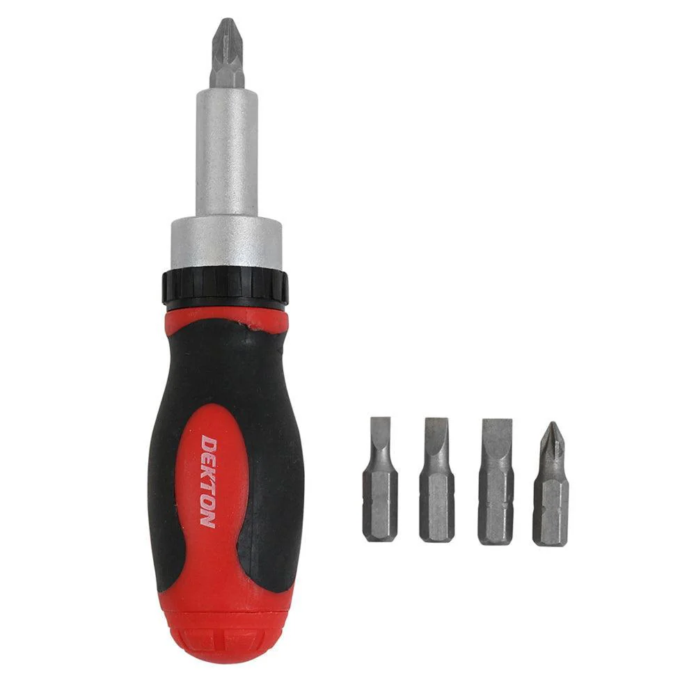 Dekton Ratchet Screwdriver Set | 5 Bits | 3 Way Ratchet