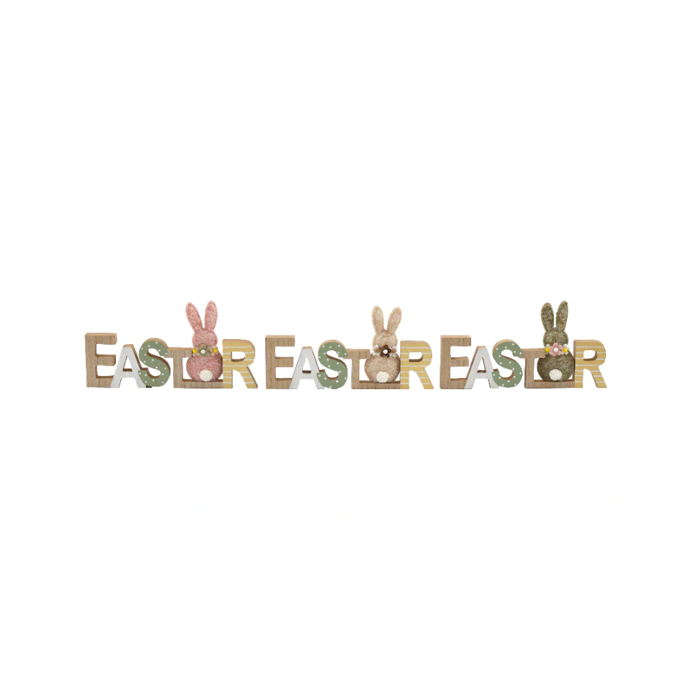 Easter Bunny Word Decor Seasonal Home Decoration Sign | 30cm