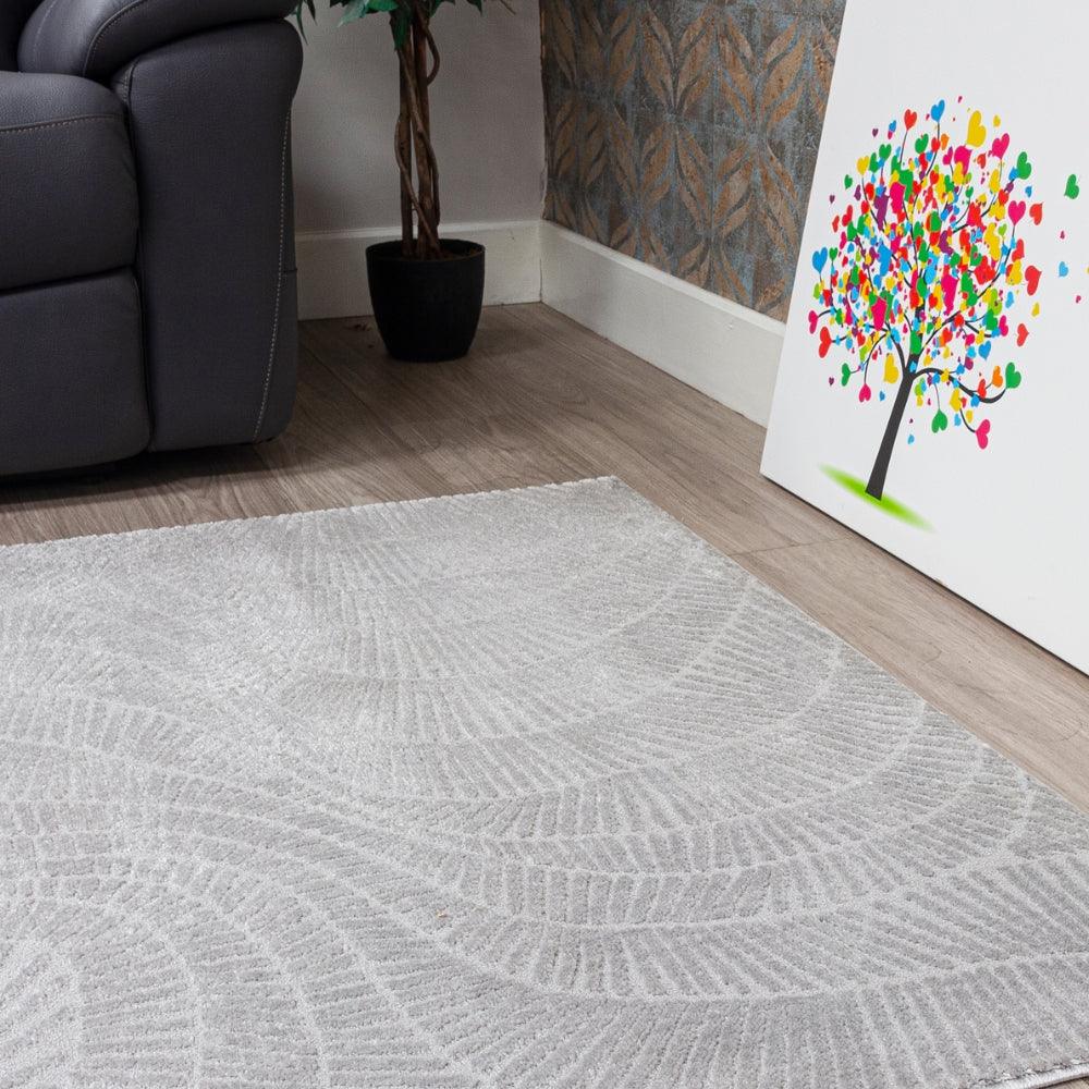 Elements Zahara Grey Rug | Soft & Modern Wave Design - Image 5