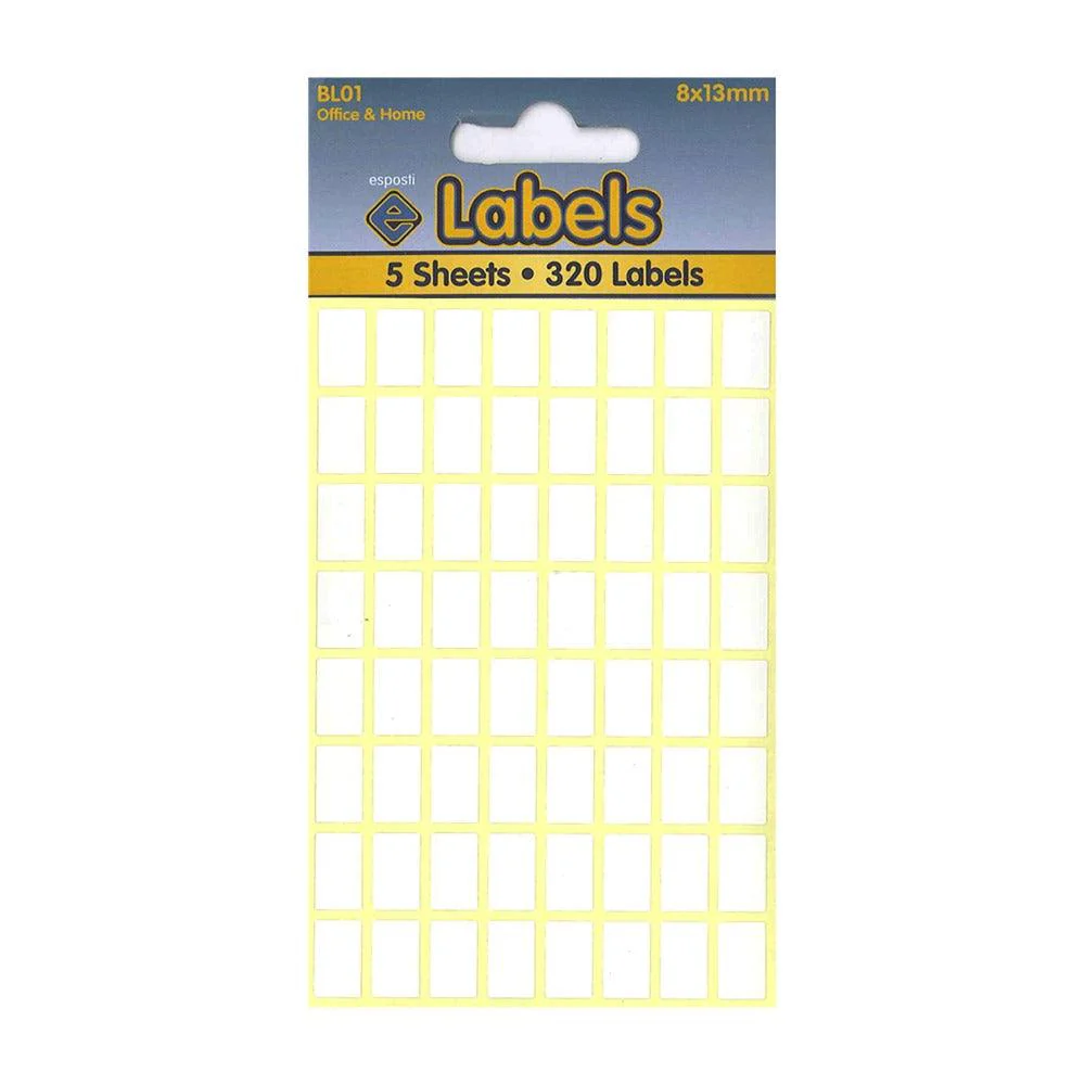 Esposti High-Quality White Labels | 8X13mm 5pk
