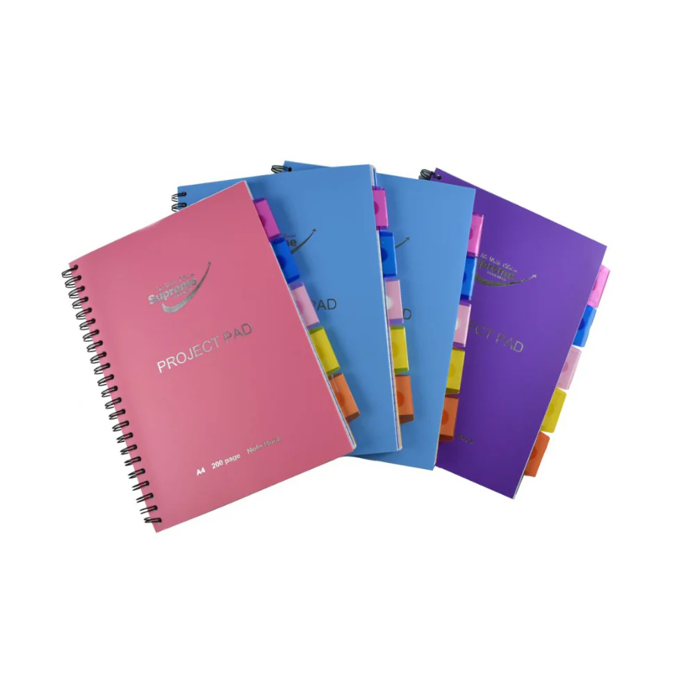 Faber A4 Spiral Lecture Pad Notebook | 200 Pages, Assorted Colours