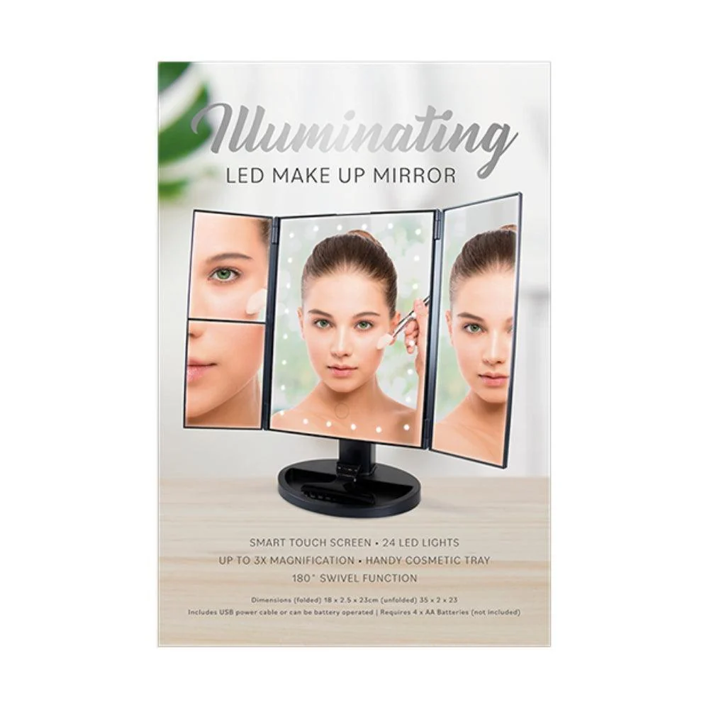 Gifts & Gadgets Illuminating LED Makeup Mirror | 24 LED Lights - Image 2