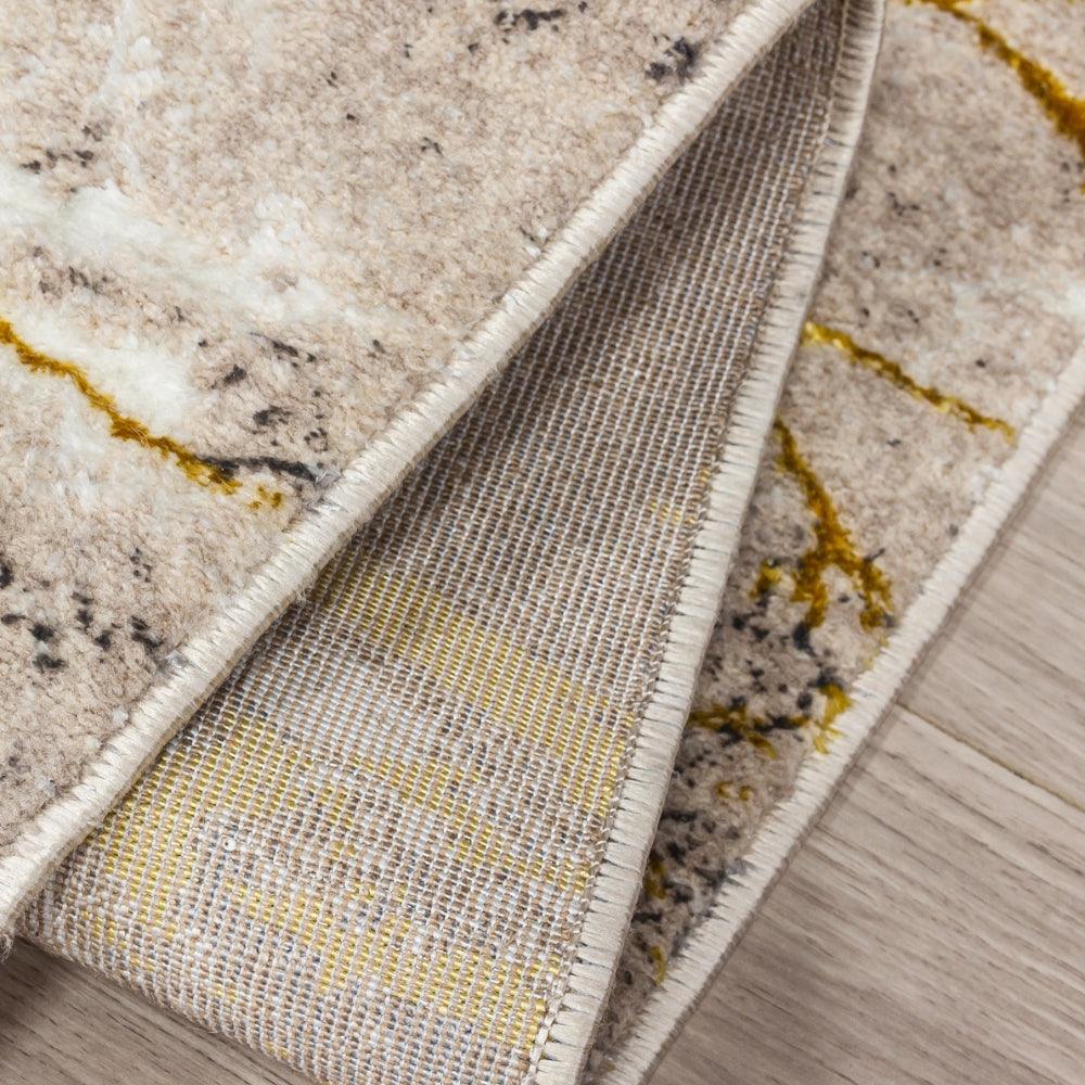 Glitz Marble Ochre Luxury Rug | Soft, Durable & Stylish Design - Image 11