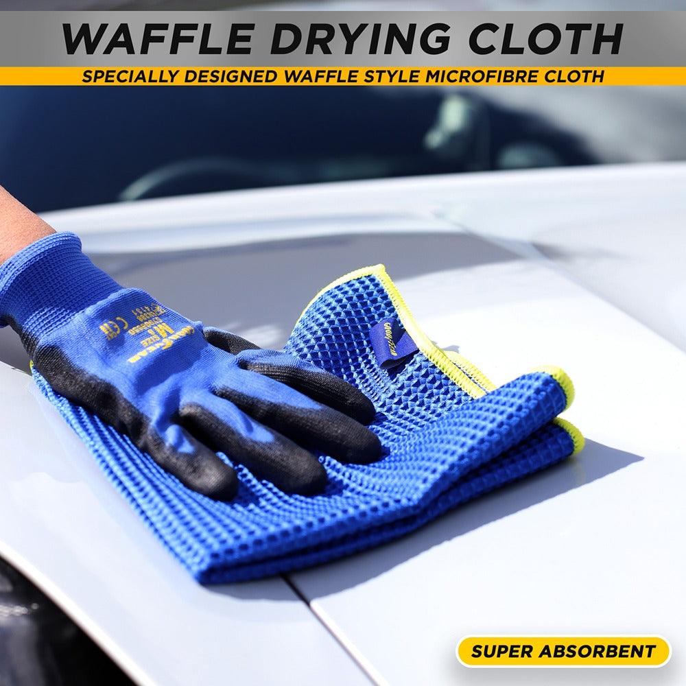 Goodyear Waffle Drying Cloth | Large Vibrant Blue Textured Weave - Image 3